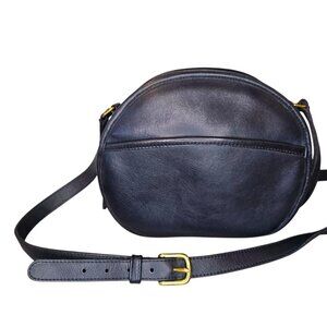 Vintage COACH 1980s Chester Canteen Crossbody Bag‎ 9901 Navy Blue Purse Handbag